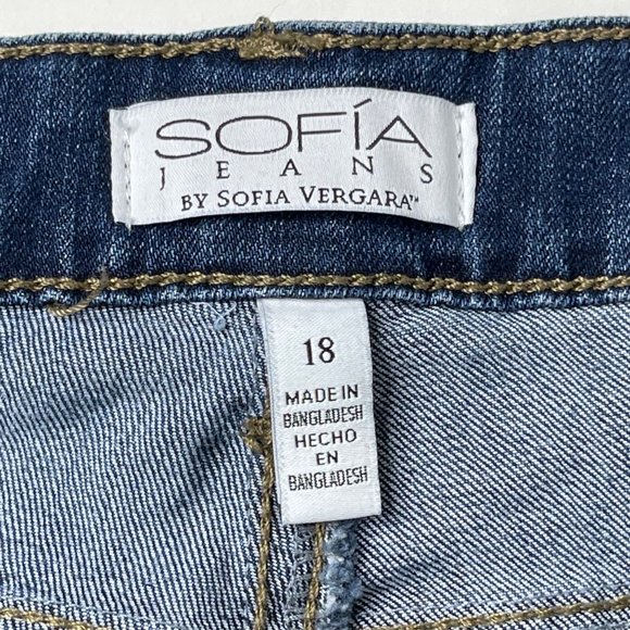 Sofia Jeans by Sofia Vergara Skinny Ankle size 18 medium wash raw hem blue jeans - Picture 4 of 11